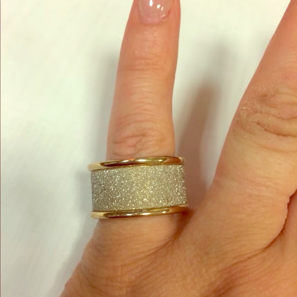 2 Toned Hammered Ring